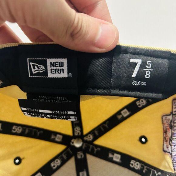 New Era‎ Philadelphia Phillies All Star Patch 59FIFTY Fitted Hat Gold Sz 7 5/8 - Picture 7 of 7